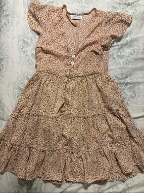Petal & Pup Cream and Rust Floral Print Dress